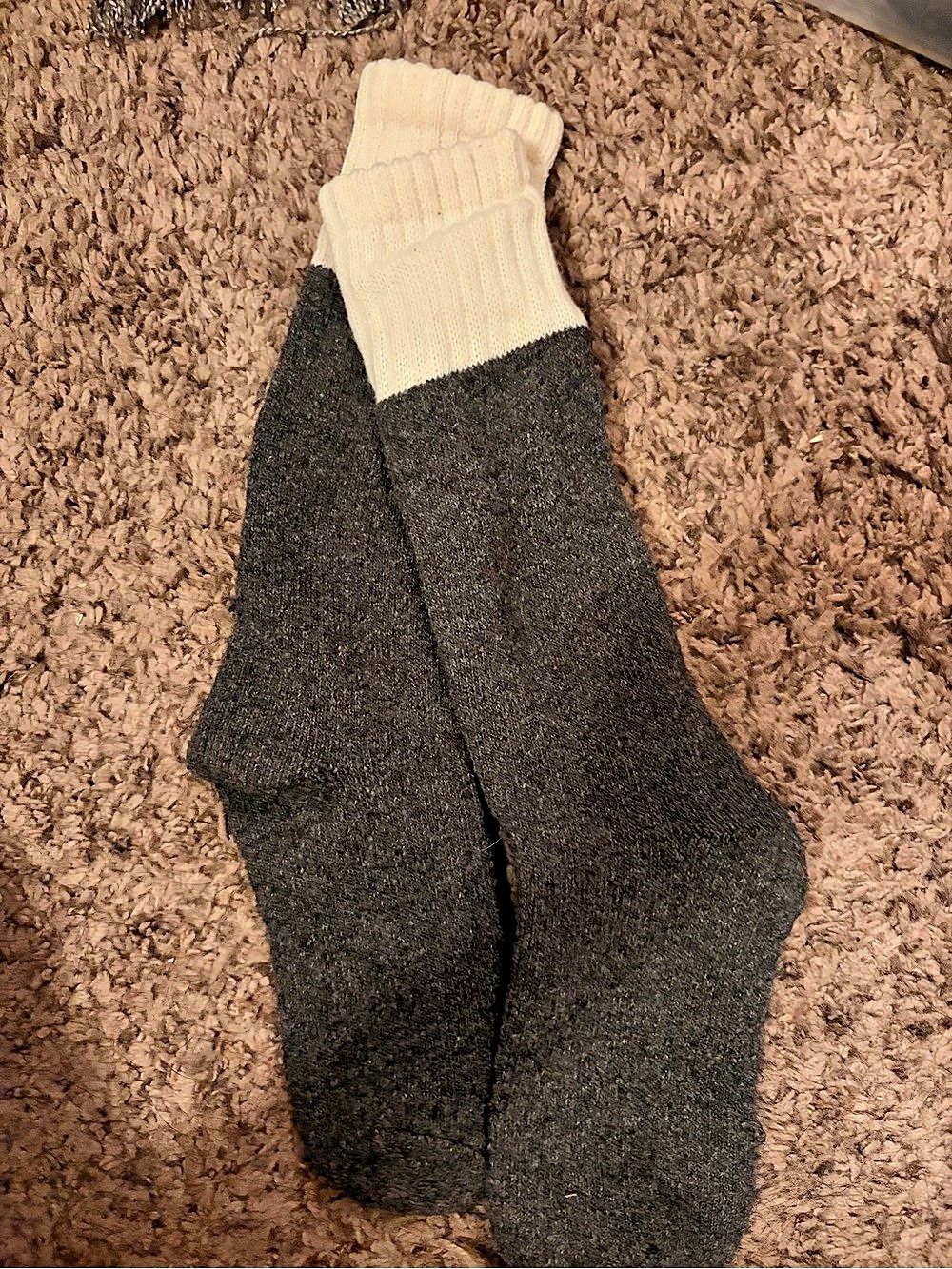 Gray & Cream Color Block Socks New